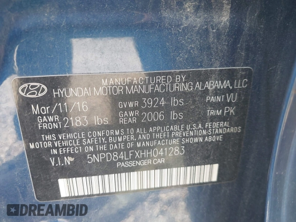 2017 Hyundai Elantra SE с VIN 5NPD84LFXHH041283, выставлен на аукционе IAAI как лот 42600401 с пробегом 151 472 миль миль и . История ставок и продаж доступна на DreamBid. Изображение 9.