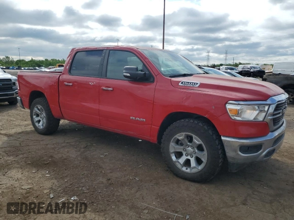 2020 Ram 1500 Big Horn with VIN 1C6SRFFT2LN126099, listed as a Copart auction lot 57753095 with 21,419 mi miles and Salvage title. Bid and sale history available at DreamBid. Image 4.