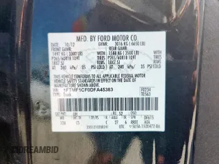 2013 Ford F-150 XL with VIN 1FTMF1CF0DFA45383, listed as a Copart auction lot 61390925 with 153,705 mi miles and Salvage title. Bid and sale history available at DreamBid. Image 12.
