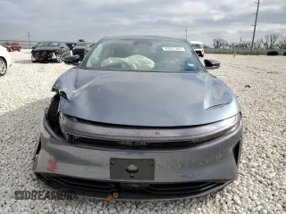 2025 Lucid Air Pure with VIN 50EA1PGA1SA005516, listed as a Copart auction lot 43931225 with 0 mi miles and Salvage Title. Bid and sale history available at carsss.com. Image 5.