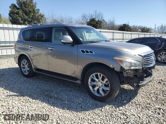 2012 Infiniti QX56 7-passenger with VIN JN8AZ2NF5C9518211, listed as a Copart auction lot 47942855 with 146,207 mi miles and Salvage Title. Bid and sale history available at carsss.com. Image 4.