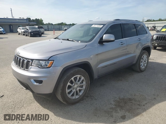 2021 Jeep Grand Cherokee Laredo E z VIN 1C4RJEAG1MC813140, wystawiony jako Copart lot #55114385 z przebiegiem 39 858 mil mil oraz Szkoda całkowita • Salvage title. Historia ofert i sprzedaży dostępna na DreamBid. Obrazek 1.