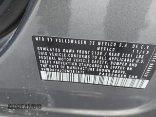 2016 Volkswagen Jetta Sedan 1.4T SE with VIN 3VWD67AJ7GM281671, listed as a IAAI auction lot 41385896 with 153,168 mi miles. Bid and sale history available at carsss.com. Image 9.