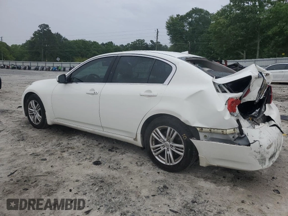 2012 Infiniti G25 Journey with VIN JN1DV6AP2CM812370, listed as a Copart auction lot 56016535 with 163,502 mi miles and Salvage title. Bid and sale history available at DreamBid. Image 2.