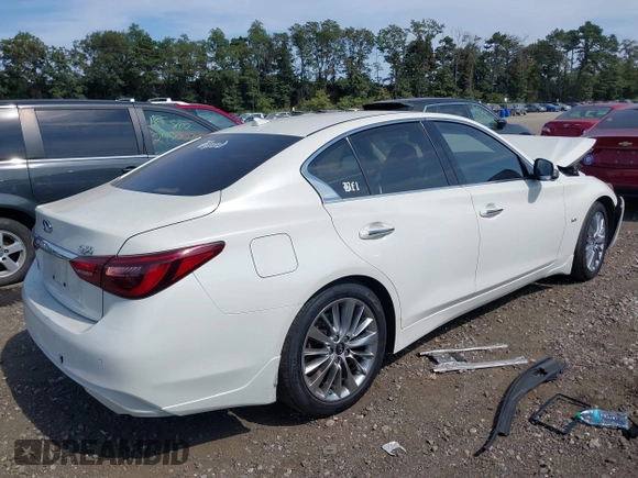 2019 Infiniti Q50 Luxe with VIN JN1EV7ARXKM557946, listed as a IAAI auction lot 40362058 with 56,615 mi miles and . Bid and sale history available at carsss.com. Image 4.