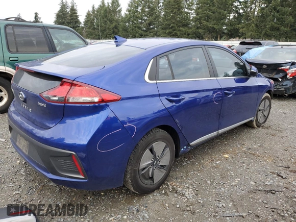 2021 Hyundai Ioniq SE with VIN KMHC75LCXMU248732, listed as a Copart auction lot 85271834 with 57,935 mi miles and Salvage Title. Bid and sale history available at DreamBid. Image 3.