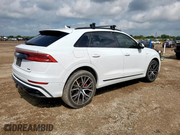 2019 Audi Q8 Prestige with VIN WA1FVAF18KD039734, listed as a Copart auction lot 63831345 with 35,374 mi miles and Salvage title. Bid and sale history available at DreamBid. Image 3.