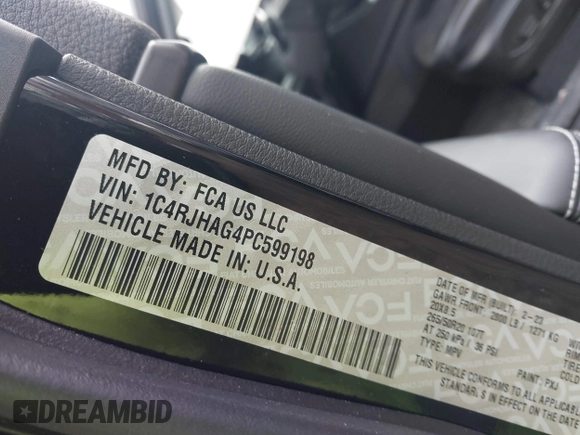 2023 Jeep Grand Cherokee Laredo z VIN 1C4RJHAG4PC599198, wystawiony jako IAAI lot #41741474 z przebiegiem 19 162 mil mil oraz . Historia ofert i sprzedaży dostępna na DreamBid. Obrazek 9.
