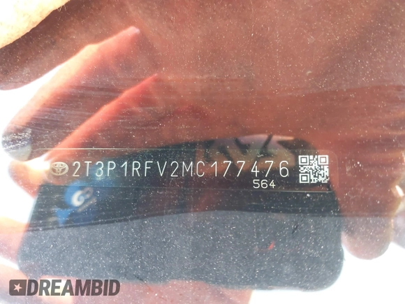2021 Toyota RAV4 XLE с VIN 2T3P1RFV2MC177476, выставлен на аукционе IAAI как лот 42603949 с пробегом 39 457 миль миль и . История ставок и продаж доступна на DreamBid. Изображение 9.