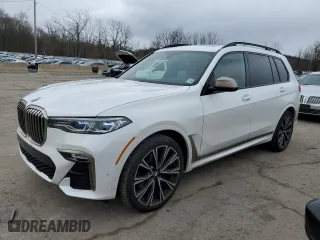 2021 BMW X7 M50i with VIN 5UXCX6C05M9H84296, listed as a Copart auction lot 49188884 with 25,639 mi miles and Non Repairable. Bid and sale history available at carsss.com. Image 1.