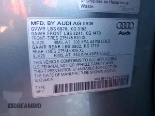 2007 Audi Q7 Premium with VIN WA1BV94L67D046626, listed as a Copart auction lot 82794274 with 196,023 mi miles and Salvage title. Bid and sale history available at DreamBid. Image 16.