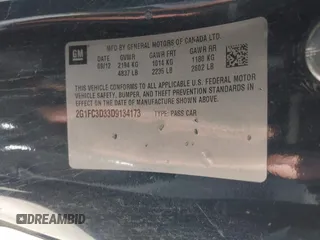 2013 Chevrolet Camaro LT z VIN 2G1FC3D33D9134173, wystawiony jako IAAI lot #41954984 z przebiegiem 157 919 mil mil oraz . Historia ofert i sprzedaży dostępna na DreamBid. Obrazek 9.
