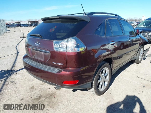 2008 Lexus RX 350 with VIN JTJGK31U789850529, listed as a IAAI auction lot 41211567 with 202,855 mi miles and . Bid and sale history available at DreamBid. Image 4.