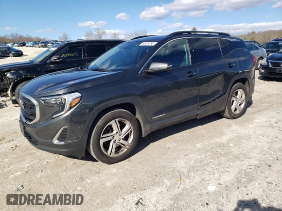 2018 GMC Terrain SLE with VIN 3GKALTEXXJL310605, listed as a Copart auction lot 50439785 with 113,642 mi miles and Salvage Title. Bid and sale history available at carsss.com. Image 1.