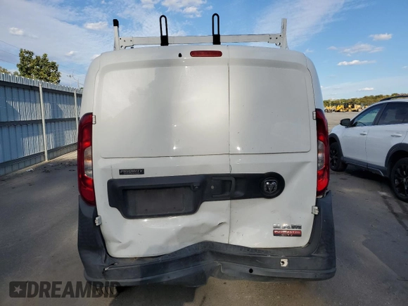 2017 Ram ProMaster City Cargo Tradesman with VIN ZFBERFAB7H6D70133, listed as a Copart auction lot 73535244 with 114,698 mi miles and Salvage Title. Bid and sale history available at DreamBid. Image 6.