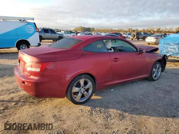 2010 Lexus IS 350 C with VIN JTHFE2C25A2504116, listed as a Copart auction lot 85523514 with 67,614 mi miles and Salvage title. Bid and sale history available at DreamBid. Image 3.