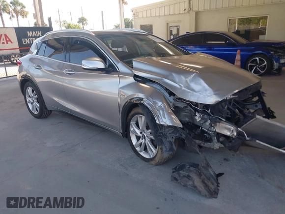 2018 Infiniti QX30 Pure with VIN SJKCH5CPXJA002505, listed as a IAAI auction lot 42276620 with 90,555 mi miles and . Bid and sale history available at DreamBid. Image 1.