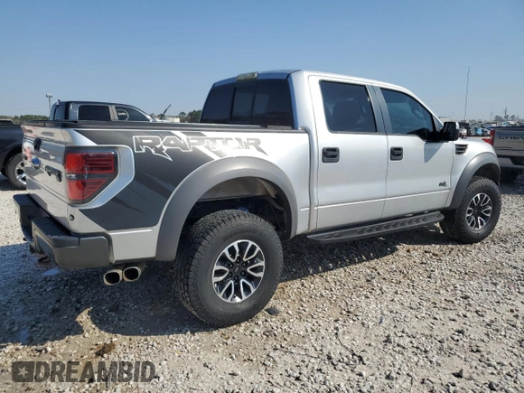 2014 Ford F-150 SVT Raptor with VIN 1FTFW1R6XEFC93674, listed as a Copart auction lot 47443025 with Not Provided miles and Salvage Title. Bid and sale history available at carsss.com. Image 3.