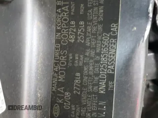 2008 Kia Amanti z VIN KNALD125185165602, wystawiony jako Copart lot #83548154 z przebiegiem 78 734 mil mil oraz Szkoda całkowita • Salvage title. Historia ofert i sprzedaży dostępna na DreamBid. Obrazek 12.