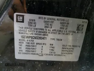 2014 Chevrolet Silverado 1500 Work Truck with VIN 1GCVKPEC5EZ263471, listed as a Copart auction lot 44038475 with Not Provided miles and Salvage Title. Bid and sale history available at DreamBid. Image 12.