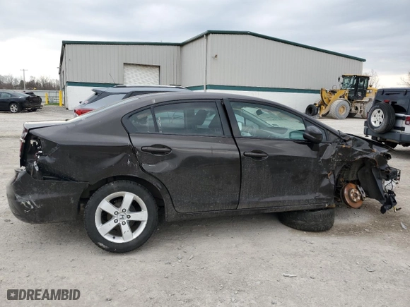 2013 Honda Civic Sdn LX with VIN 2HGFB2F50DH563894, listed as a Copart auction lot 53614065 with 0 mi miles and Clean Title. Bid and sale history available at carsss.com. Image 3.