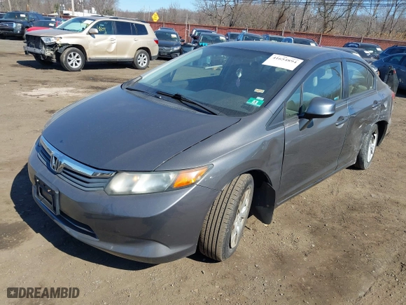 2012 Honda Civic Sdn LX with VIN 19XFB2F52CE329264, listed as a IAAI auction lot 41654894 with 110,836 mi miles. Bid and sale history available at carsss.com. Image 19.