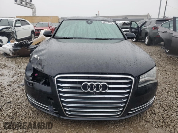 2013 Audi A8 4.0L with VIN WAUR2AFD3DN010884, listed as a Copart auction lot 42517495 with 123,212 mi miles and Salvage title. Bid and sale history available at DreamBid. Image 5.