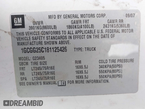 2008 Chevrolet Express Cargo Van with VIN 1GCGG25C181125426, listed as a IAAI auction lot 41726393 with 271,384 mi miles. Bid and sale history available at carsss.com. Image 9.