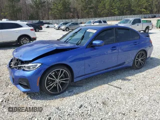 2021 BMW 3 Series 330i with VIN 3MW5R1J0XM8C03213, listed as a Copart auction lot 49026035 with 54,051 mi miles and Salvage Title. Bid and sale history available at carsss.com. Image 1.