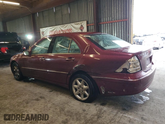 2003 Mercedes-Benz C 320 with VIN WDBRF64JX3E011458, listed as a Copart auction lot 45239835 with 203,013 mi miles and Salvage title. Bid and sale history available at DreamBid. Image 2.