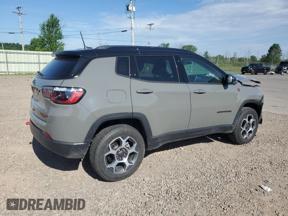 2022 Jeep Compass Trailhawk с VIN 3C4NJDDB6NT203698, выставлен на аукционе Copart как лот 62404365 с пробегом 15 340 миль миль и Списание • Salvage title. История ставок и продаж доступна на DreamBid. Изображение 3.