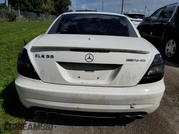 2006 Mercedes-Benz SLK-Class 5.5L AMG with VIN WDBWK73F56F127117, listed as a Copart auction lot 75090334 with 0 mi miles and Salvage Title. Bid and sale history available at carsss.com. Image 6.