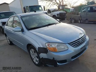 2008 Kia Spectra EX with VIN KNAFE122285503167, listed as a IAAI auction lot 41798271 with 109,838 mi miles. Bid and sale history available at carsss.com. Image 1.