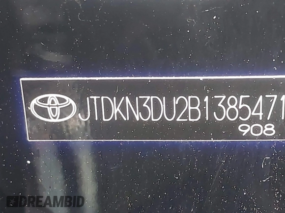 2011 Toyota Prius I with VIN JTDKN3DU2B1385471, listed as a IAAI auction lot 42017682 with 136,304 mi miles. Bid and sale history available at carsss.com. Image 9.