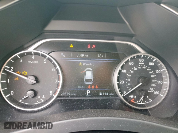2023 Nissan Murano SV z VIN 5N1AZ2BJ8PC109791, wystawiony jako Copart lot #60996065 z przebiegiem 20 359 mil mil oraz Szkoda całkowita • Salvage title. Historia ofert i sprzedaży dostępna na DreamBid. Obrazek 9.