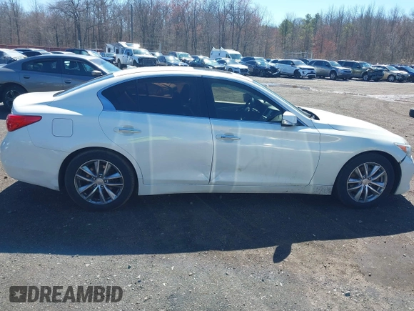 2014 Infiniti Q50 Sport with VIN JN1BV7AP7EM679296, listed as a IAAI auction lot 41834654 with 126,337 mi miles and . Bid and sale history available at DreamBid. Image 13.