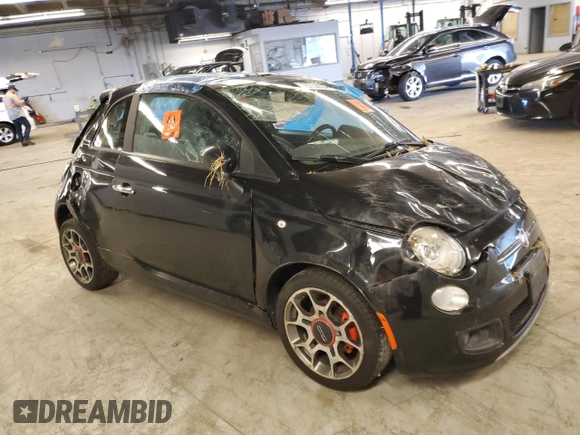 2013 FIAT 500 Sport with VIN 3C3CFFBR7DT668109, listed as a Copart auction lot 76729524 with Not provided miles and Salvage title. Bid and sale history available at DreamBid. Image 4.
