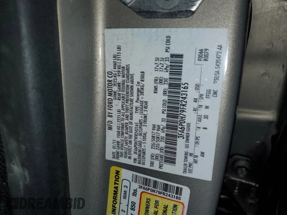 2015 Ford Fusion SE with VIN 3FA6P0H79FR243165, listed as a Copart auction lot 50703915 with 172,646 mi miles and Non Repairable. Bid and sale history available at carsss.com. Image 12.