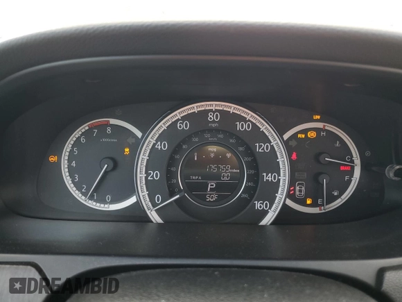 2013 Honda Accord EX-L with VIN 1HGCR2F81DA035112, listed as a Copart auction lot 46530925 with 175,759 mi miles and Salvage Title. Bid and sale history available at DreamBid. Image 9.