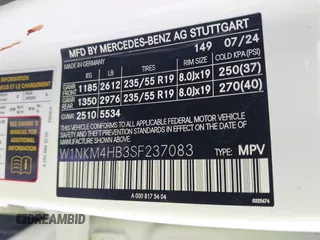2025 Mercedes-Benz GLC with VIN W1NKM4HB3SF237083, listed as a IAAI auction lot 41666241 with 1 mi miles. Bid and sale history available at carsss.com. Image 9.