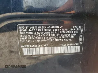 2014 Volkswagen CC R-Line with VIN WVWBP7AN2EE507967, listed as a Copart auction lot 65423594 with 121,212 mi miles and Salvage Title. Bid and sale history available at carsss.com. Image 12.
