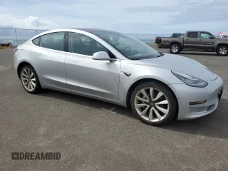 2018 Tesla Model 3 Long Range Battery with VIN 5YJ3E1EB8JF091116, listed as a Copart auction lot 43281485 with 58,677 mi miles and Salvage Title. Bid and sale history available at DreamBid. Image 4.