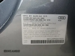 2016 Audi Q5 Premium Plus с VIN WA1L2AFP0GA070629, выставлен на аукционе Copart как лот 54038235 с пробегом 65 026 миль миль и Списание • Salvage title. История ставок и продаж доступна на DreamBid. Изображение 12.