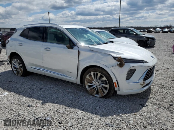 2025 Buick Envision Preferred with VIN LRBFZME49SD005985, listed as a Copart auction lot 50192235 with 555 mi miles and Salvage Title. Bid and sale history available at DreamBid. Image 4.