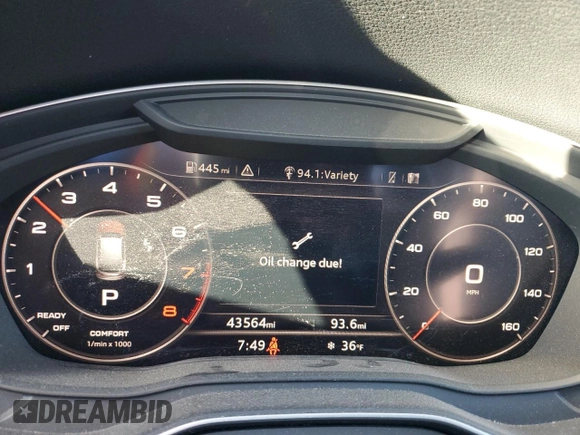 2020 Audi Q5 Premium Plus with VIN WA1BNAFY5L2024035, listed as a Copart auction lot 42304105 with 43,564 mi miles and Salvage Title. Bid and sale history available at carsss.com. Image 9.