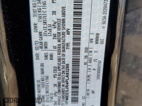 2023 Ford Bronco Raptor with VIN 1FMEE5JR4PLA93286, listed as a Copart auction lot 48144375 with 36,348 mi miles and Salvage title. Bid and sale history available at DreamBid. Image 15.