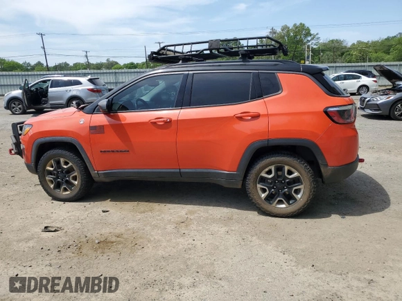 2018 Jeep Compass Trailhawk with VIN 3C4NJDDB3JT424282, listed as a Copart auction lot 52870765 with 95,208 mi miles and Salvage title. Bid and sale history available at DreamBid. Image 2.