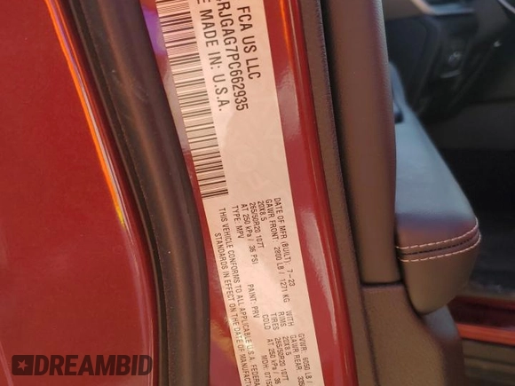 2023 Jeep Grand Cherokee Laredo z VIN 1C4RJGAG7PC662935, wystawiony jako Copart lot #47986615 z przebiegiem 12 306 mil mil oraz Szkoda całkowita • Salvage title. Historia ofert i sprzedaży dostępna na DreamBid. Obrazek 13.
