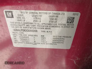 2012 Chevrolet Equinox 2LT z VIN 2GNALPEK2C6293398, wystawiony jako IAAI lot #42032621 z przebiegiem 144 717 mil mil oraz . Historia ofert i sprzedaży dostępna na DreamBid. Obrazek 9.