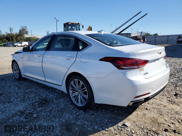 2019 Genesis G80 3.8L with VIN KMHGN4JE8KU295955, listed as a Copart auction lot 80874734 with 48,309 mi miles and Salvage title. Bid and sale history available at DreamBid. Image 2.